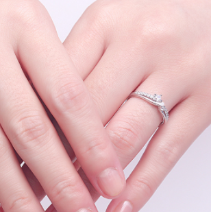 Weddings Simple Couple Style Silver Diamond Ring