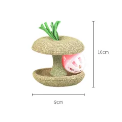 Pet Cat Catnip Toys Edible Catnip Shape With Bell Safety Healthy Cats Home Chasing Game Toy Clean Teeth Cat Mint Toys - Green - View 1