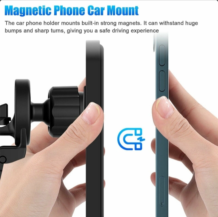 Magnetic Wireless Charger Car Mount Holder For 12 13 14 Pro Max MagSafe 4