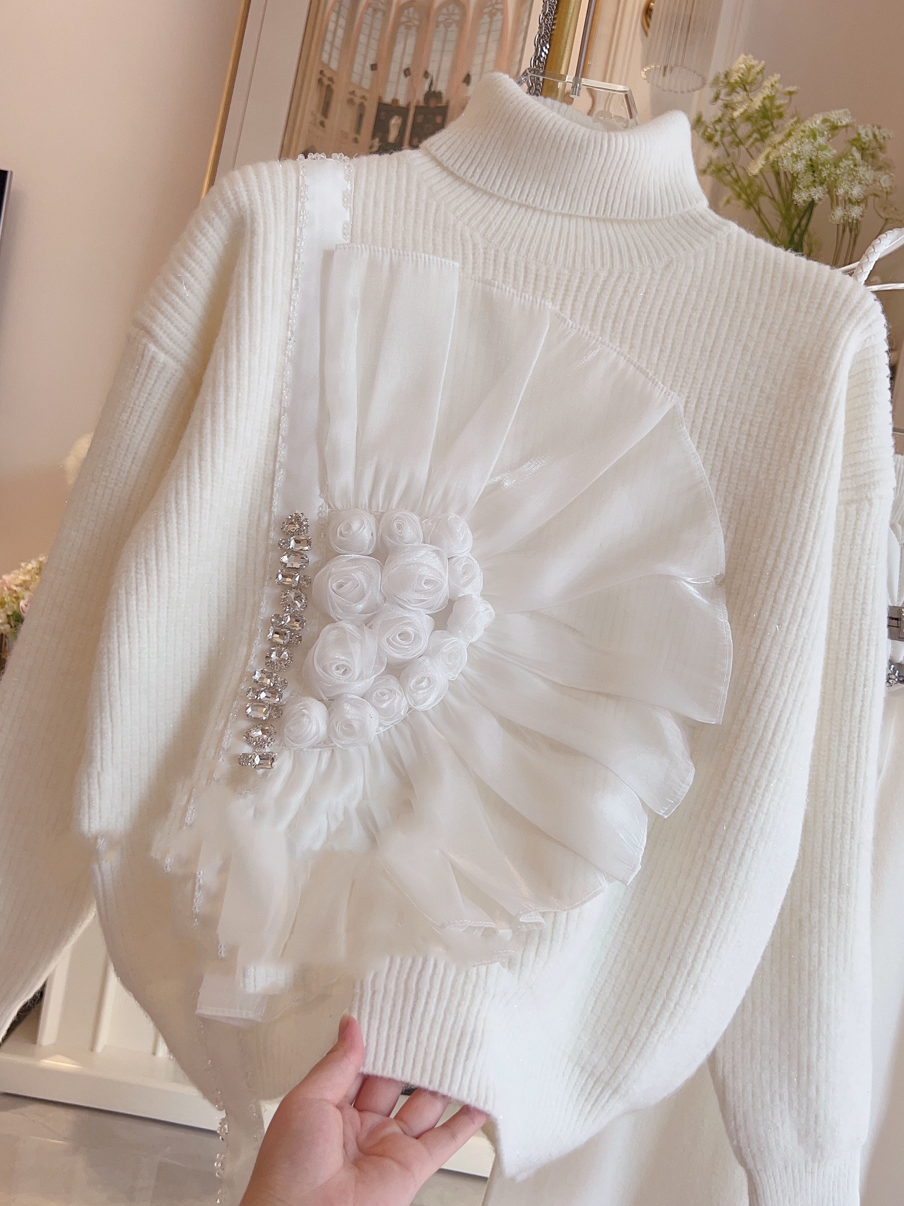 Gentle Thickened Sweater Women's Design Sense Ruffle