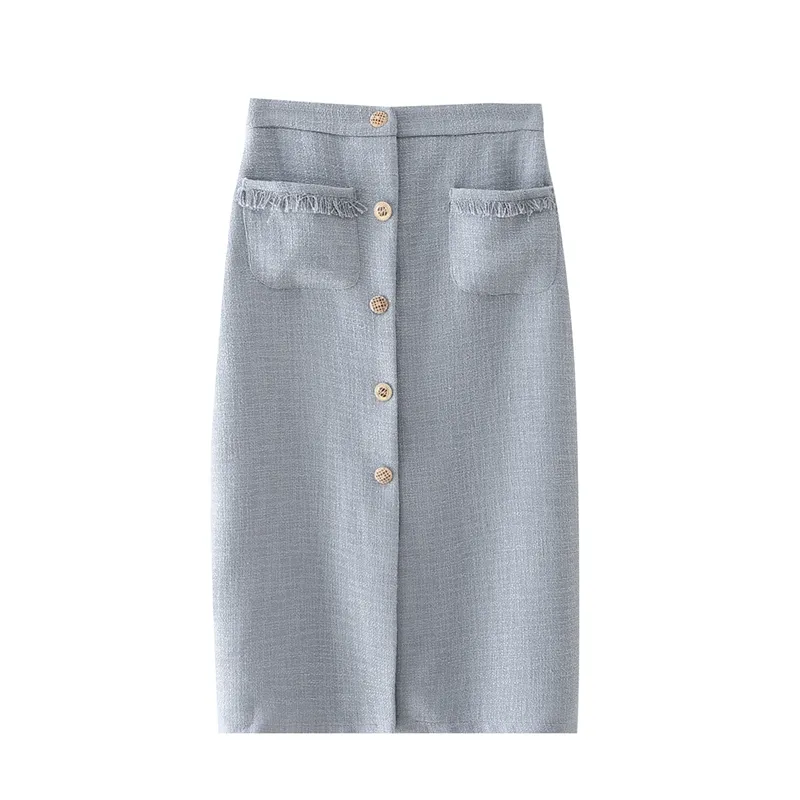 Temperament Pocket Design Short Casual Suit - Skirt