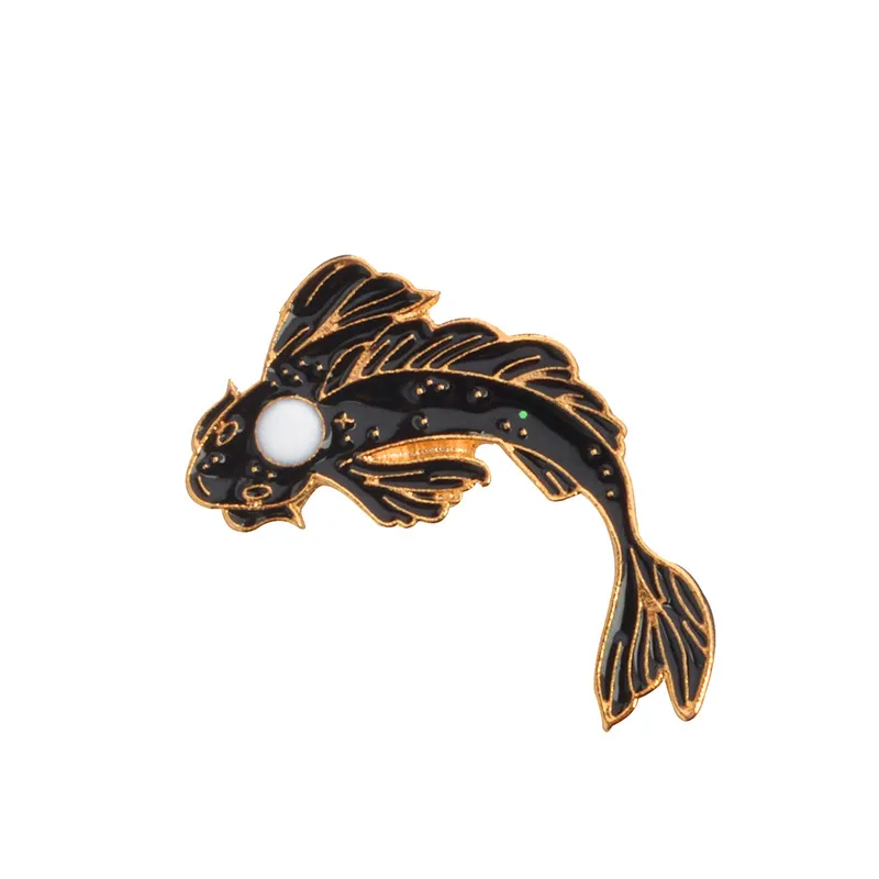 Four-colour Good Luck Koi Alloy Oil Drip Accessories Brooch - 3 Style