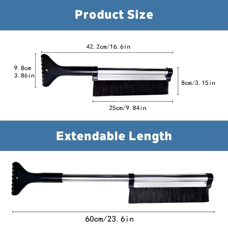 Car Windshield Wiper, Snow Removal Brush, Snow Shovel, Extendable Stainless Steel Cleaning Tool, Broom Cleaning Accessories — foto 6