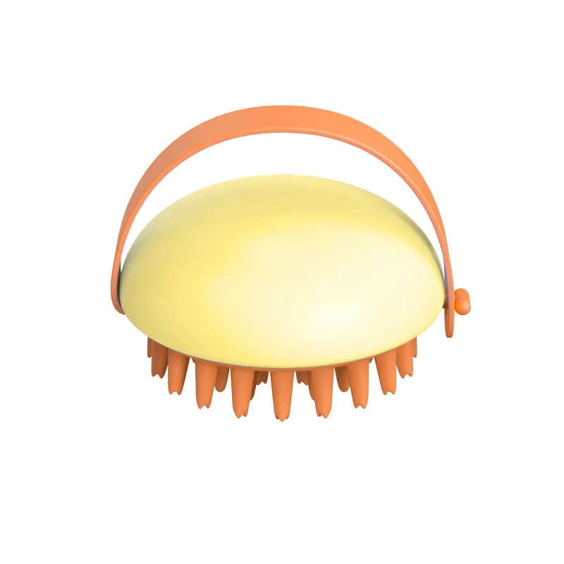 Pet Silicone Bath Massage Scrub Bath Brush For Cats And Dogs - Yellow