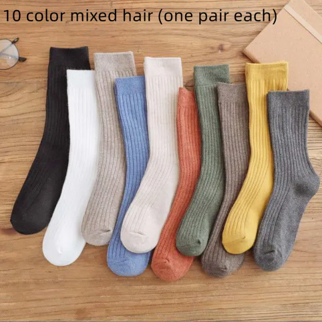 Socks Women's Mid calf Length Socks Autumn And Winter Cotton Socks Students Korean Style Women's Socks Stockings Japanese Style Loose Socks Ten C... Ten Colors Mixed - Shop at LoveMi