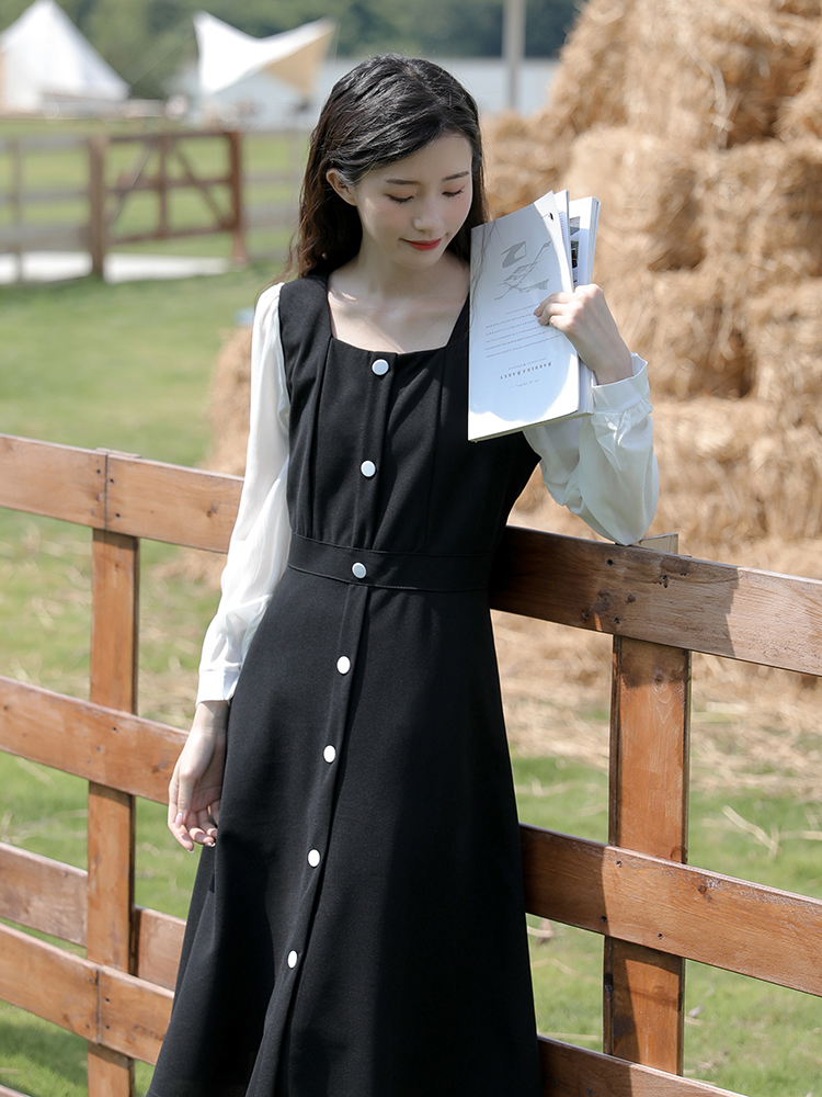 Square-Neck Little Black Dress, picture 3 of 5