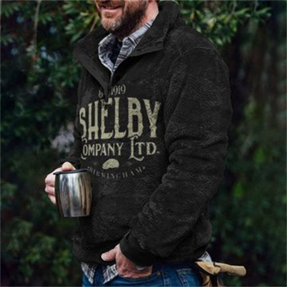 Autumn And Winter Casual Button Pocket Flannel Plush Men's Sweater