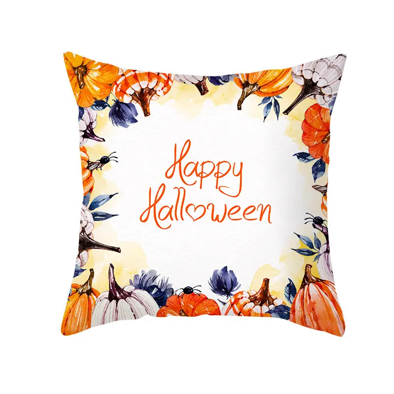 New Product Halloween Pillowcase Pumpkin Letter Fly Velvet Pillow