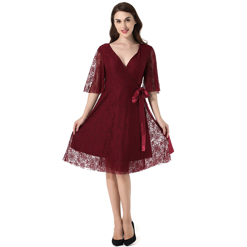 Lace V-Neck Midi Dress, picture 5 of 5