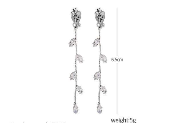 Title 1, Elegant Leaf Tassel Long Ear Clip