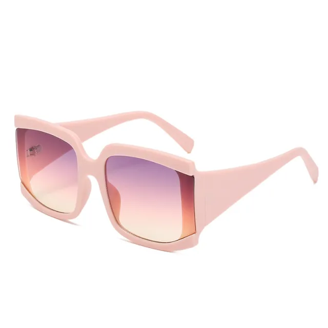 Square Large Frame Sunglasses Fashion Trend Sunglasses Pink Purple - Shop at LoveMi