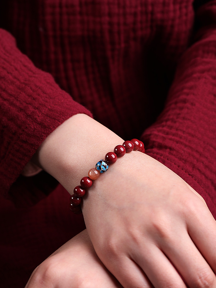 Crystal War Cinnabar Bracelet Women's Bracelet Men's Buddhist Beads