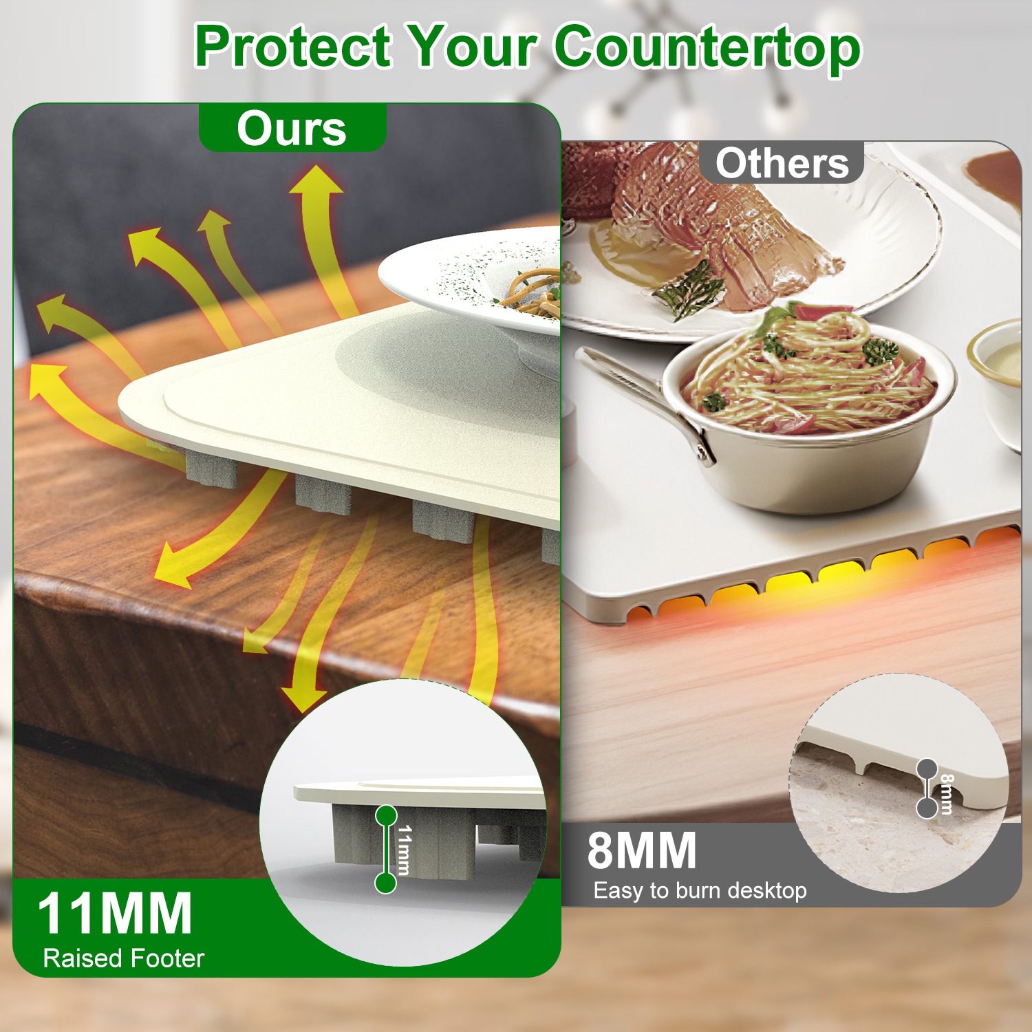 2 Size Optional Silicone Food Warming Mat With 9 Temperature Levels 6Hrs Timer Child Lock Auto Shut Off Roll-Up Electric Warming Tray For Party Buffet Gathering Daily Use 8S Fast And Even Heating