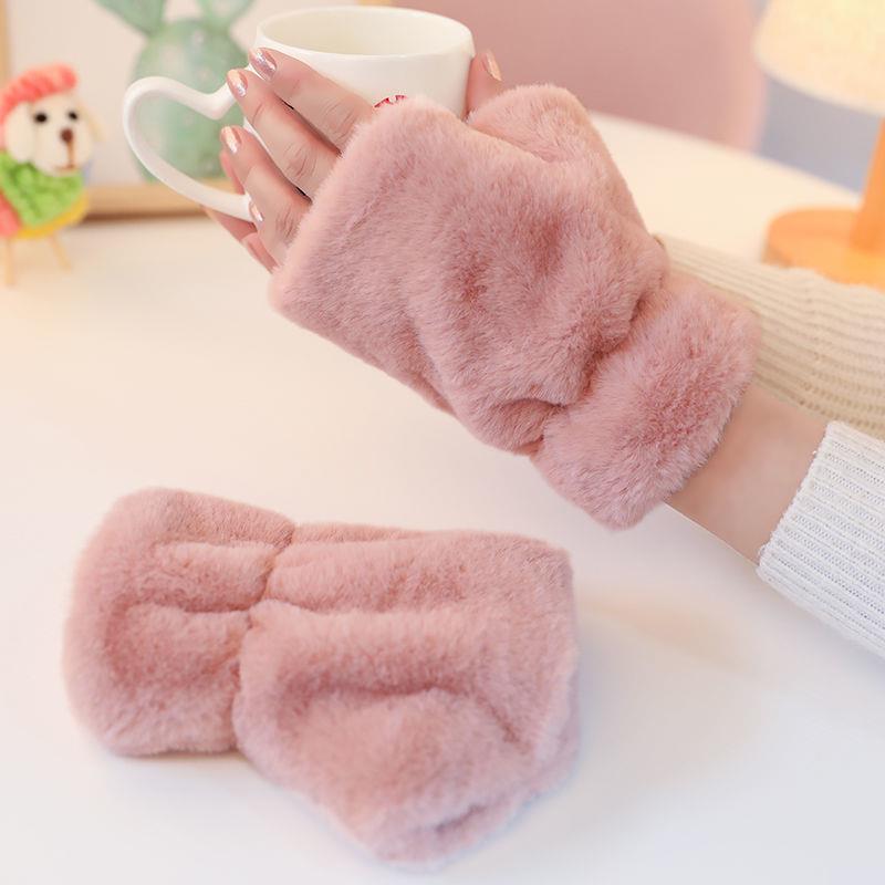 Plush Half Finger Pink