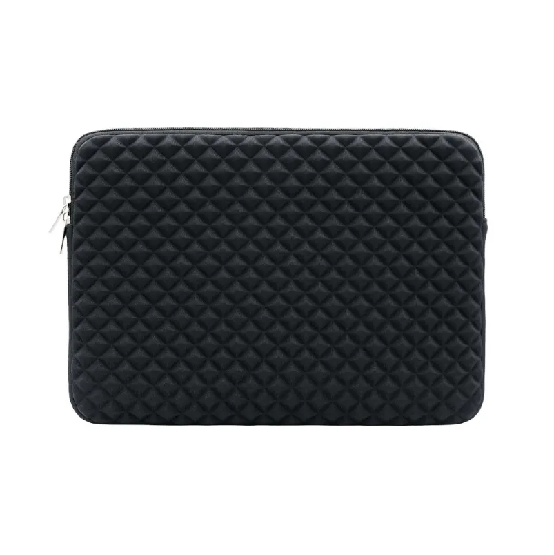 Fashion Business Diamond Pattern Laptop Liner Bag - Black