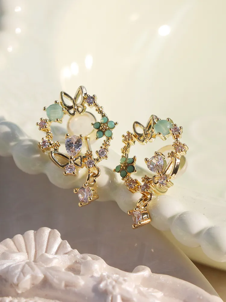 Exquisite Vintage Flower Earrings Premium Sense Silicone