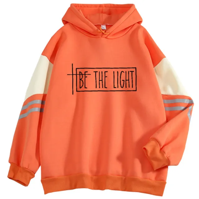 Women's Long sleeved Casual Plus Size Loose Top Trendy Hit Color Hoodie Orange - Shop at LoveMi