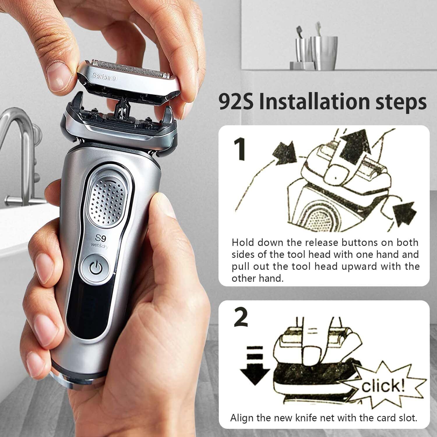 For Braun Series 9 Electric Shaver Head Replacement Head 92S 92B 92M 90B