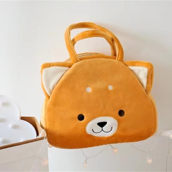 Title 6, Cartoon Three-color Akita Shiba Inu Plush Hand Bag