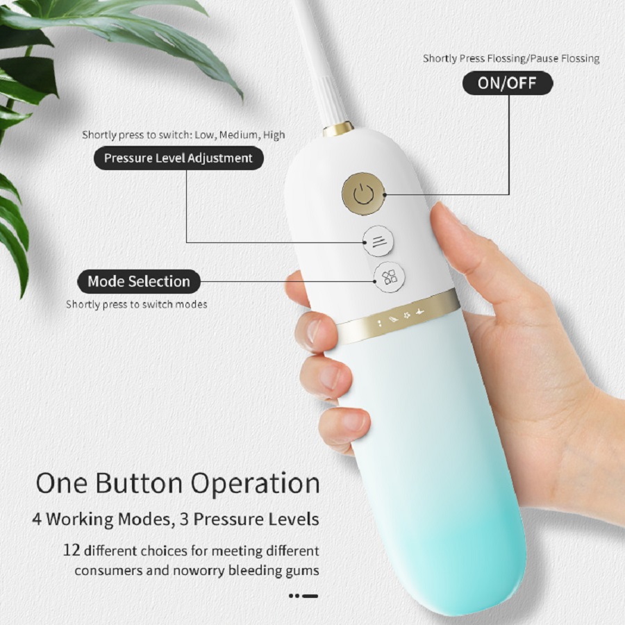 200ml Portable Flosser IPX7 Waterproof Electric Flosser USB Rechargeable Water Dental Picks With 4PCS Nozzle — foto 3