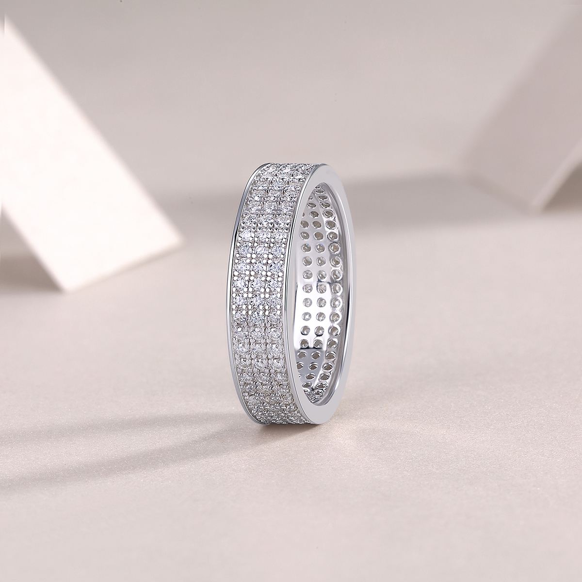 Platinum-Plated Moissanite Ring Set, picture 5 of 5
