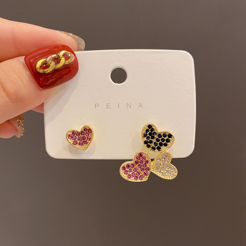 S925 Silver Needle Love Series Earrings Female