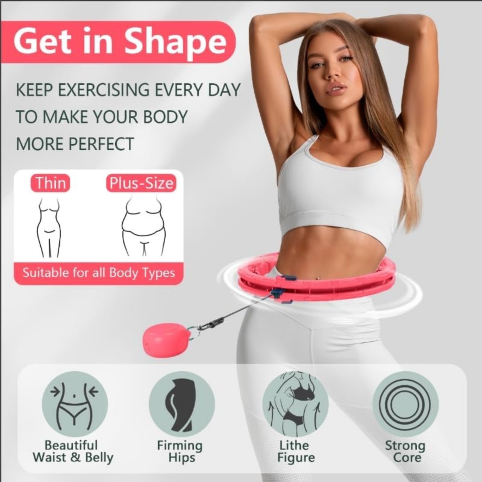 Smart Weighted Hula H Oop 24 Detachable Links 0.7lb Gravity Ball 31-47 Inch — image 2