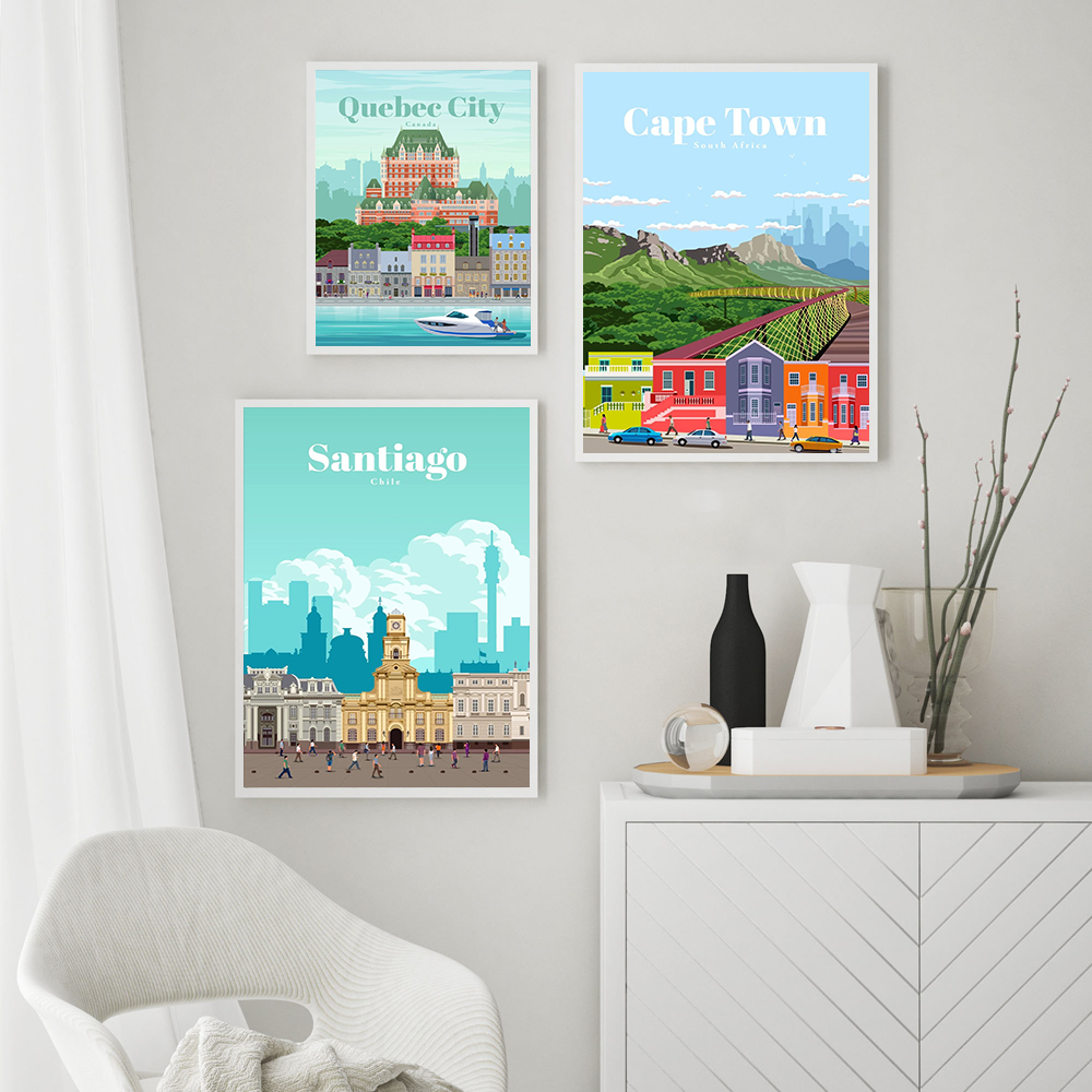 Cape Quebec Cityscape Poster Canvas Painting
