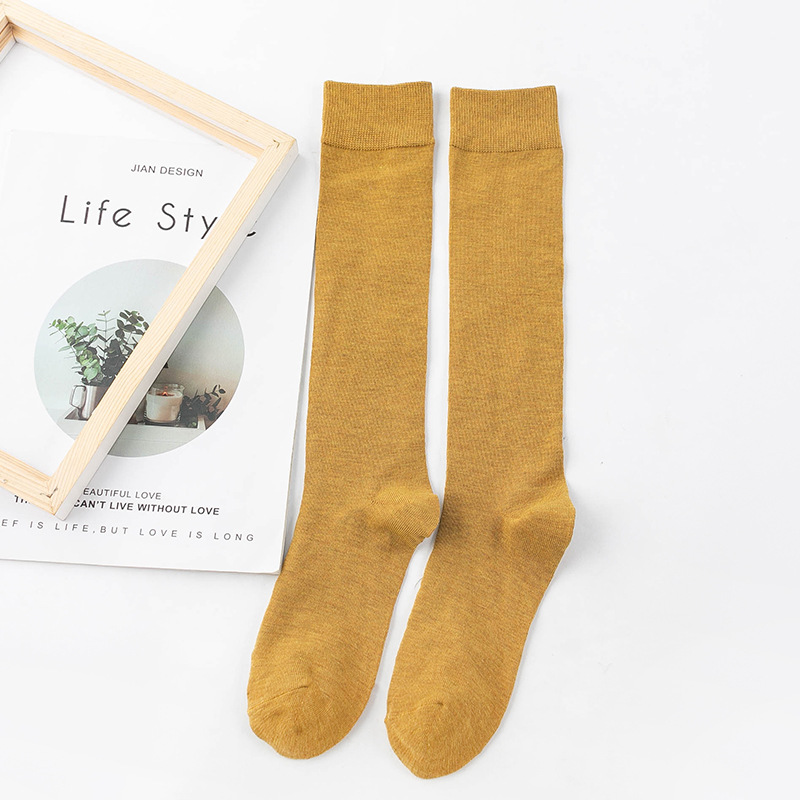 Ins Tide Autumn And Winter Solid Color Knee Socks Japanese Series
