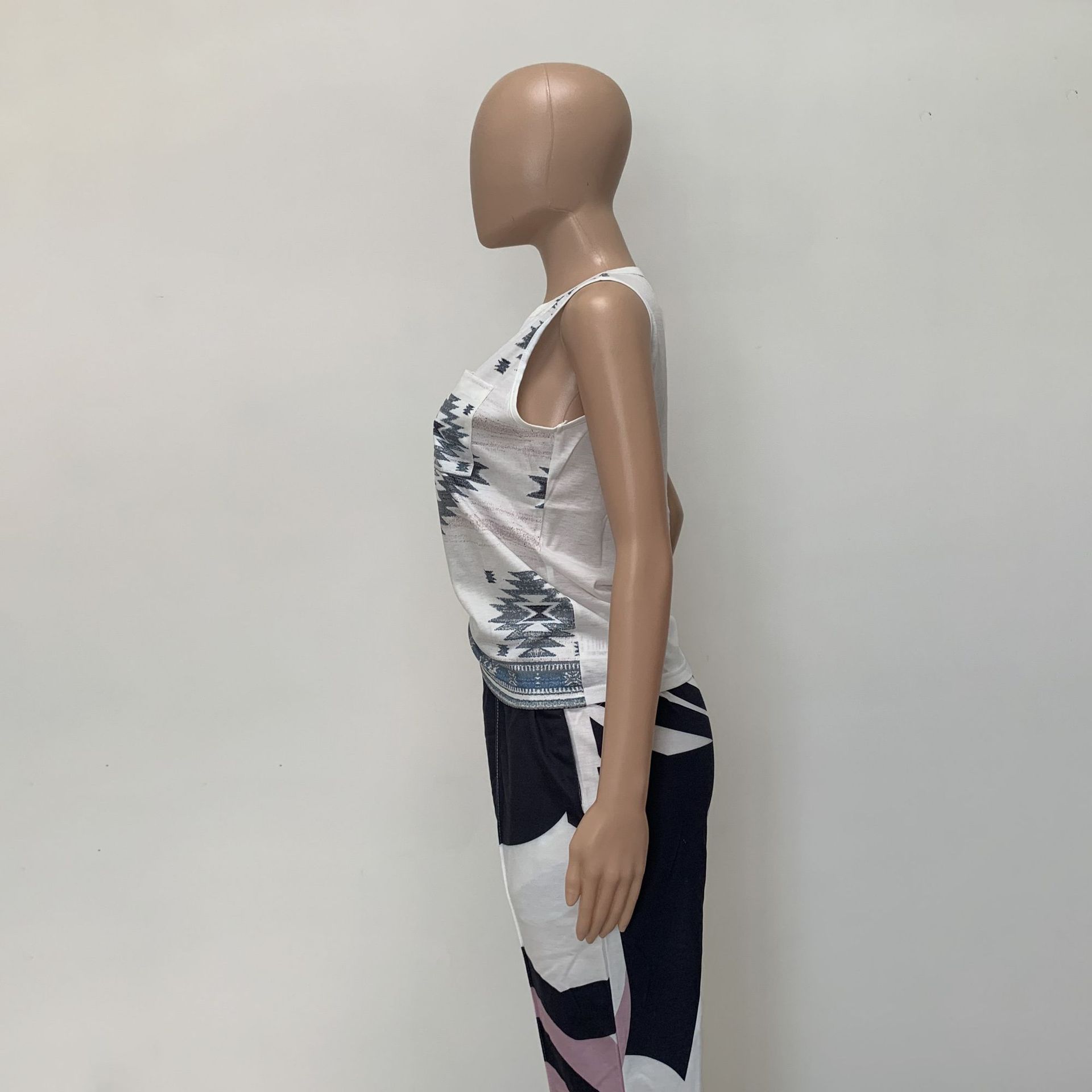 Printed Casual Tank Top Sleeveless T Shirt