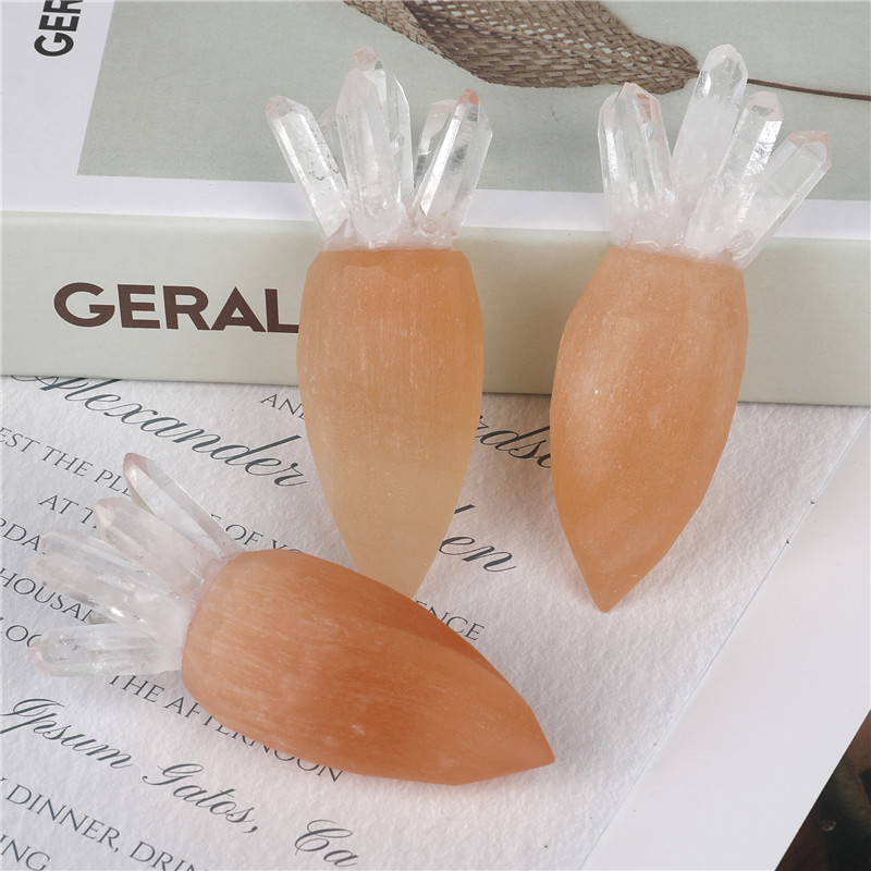 Best Selling Source Of Natural Gypsum Crystal Carrot Ornaments - 5
