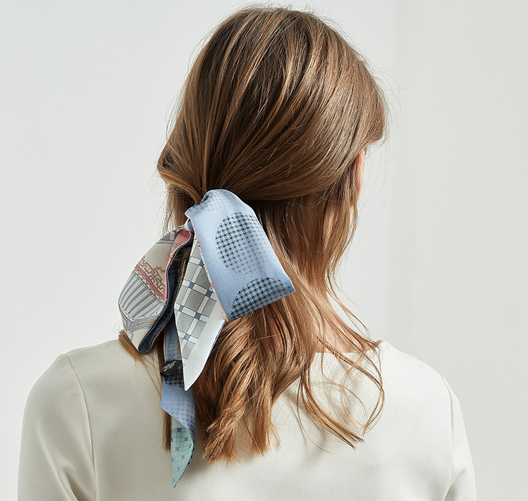 Antique Hairband Printed Silk Hairband Tassels