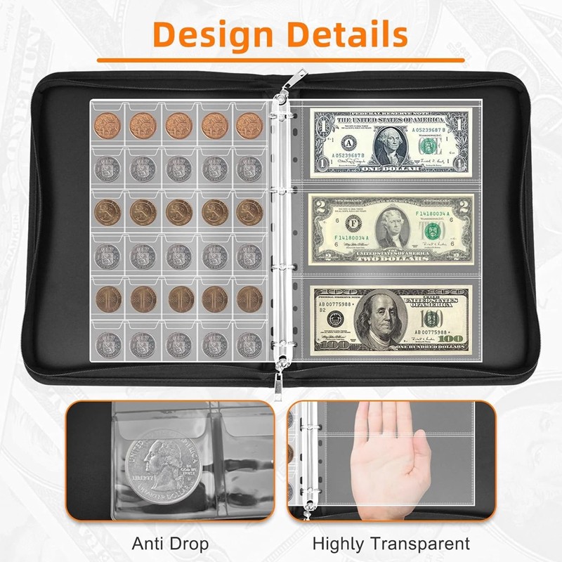 Album coin book coins c ollection folder holders banknotes