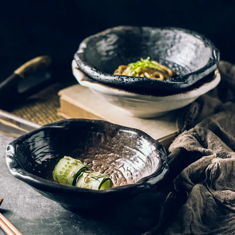 Irregular Ceramic Bowl Large Size Thickened Deep