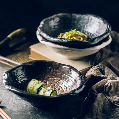 Irregular Ceramic Bowl Large Size Thickened Deep
