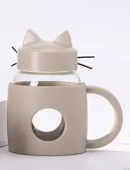 Creative Glass Portable Gift Cute Mug Grey - Shop at LoveMi
