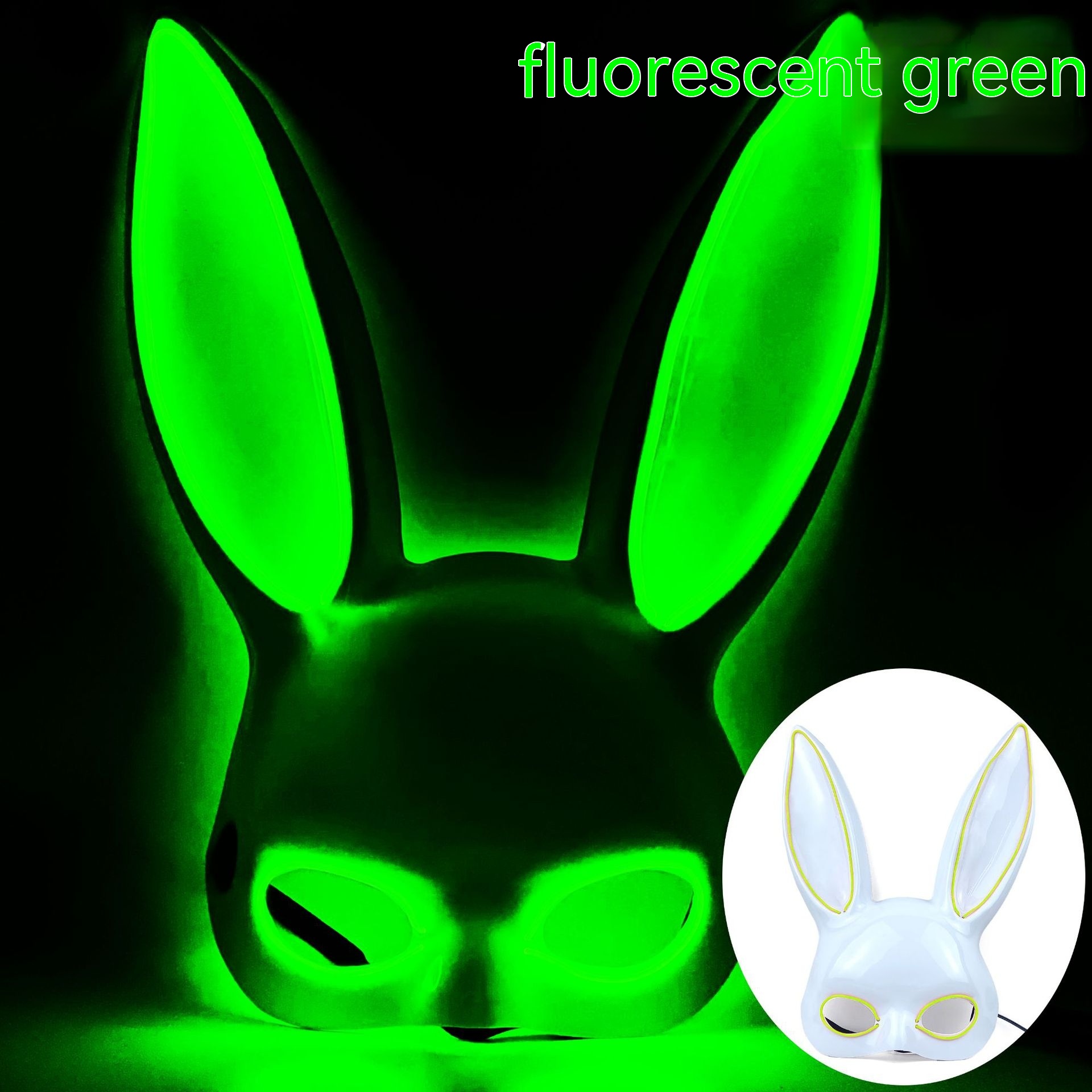 Fluorescent Green White Bunny