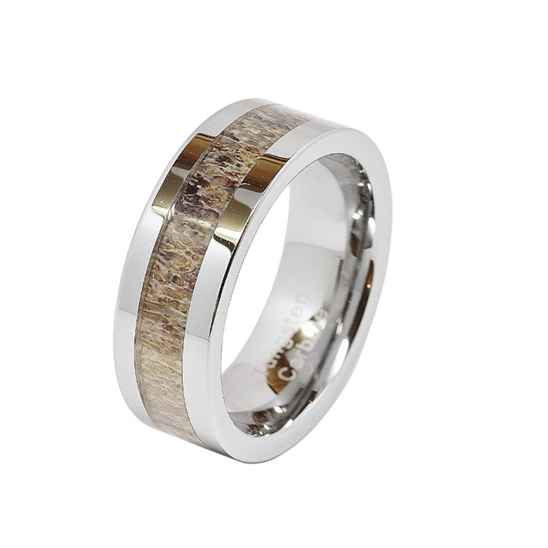 Men's And Women's Fashion Titanium Steel Simple Inlay Ring