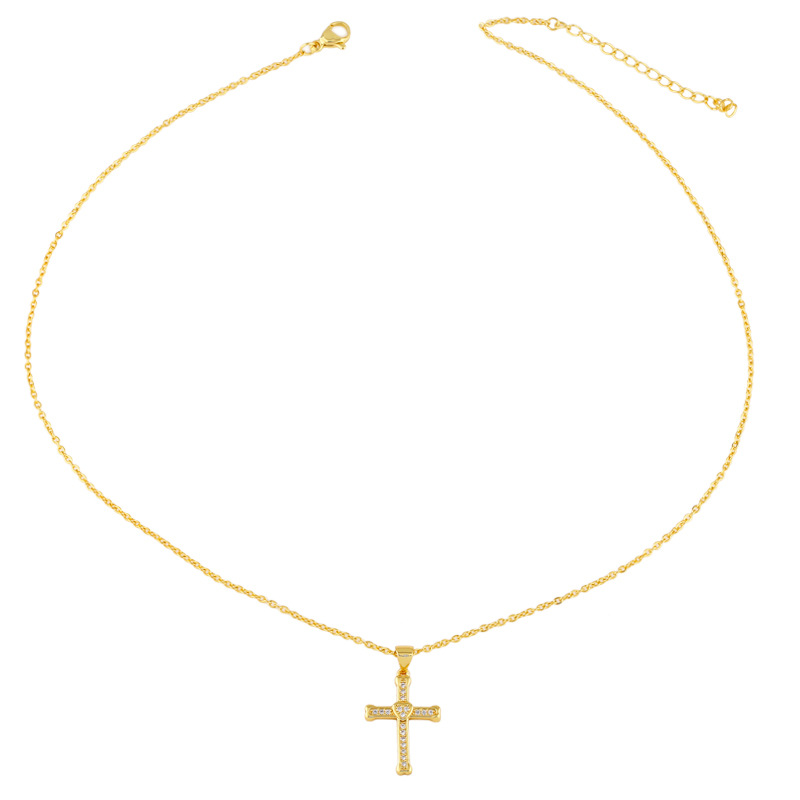 Clavicle Chain Temperament Heart-shaped Cross Sweater Chain