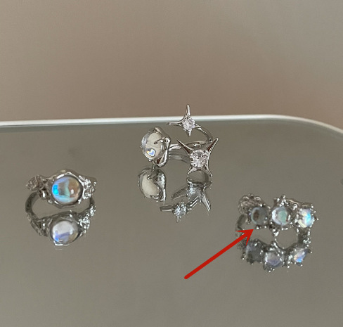 Women's All-match Opal And Diamond Star Ring