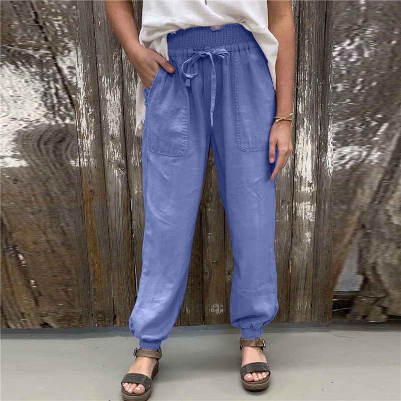 Loose Strappy Trousers Elasticated Slacks
