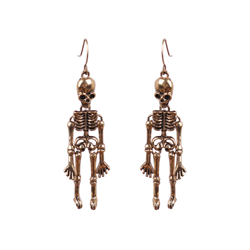 Earrings european and american skull exaggerated nightclub