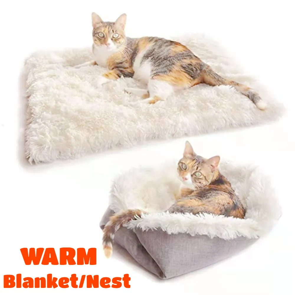 Two Purpose Pet Blanket Nest Self-Heating Warm