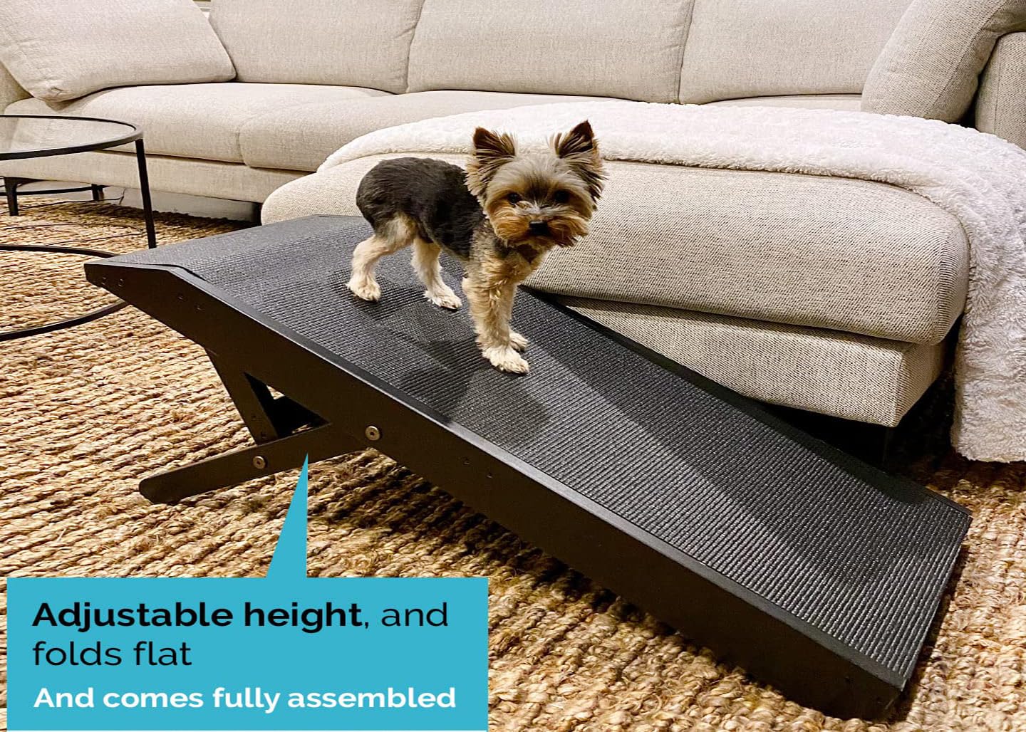 Dog Ramp For Bed Small Dog & Large Dogs - 24 H Folding Dachshund Ramp Hardwood Pet Ramp For Couch With Platform Top Anti-Slip Surface - 47 L Dog Ramps For Medium Dogs & Old Cats