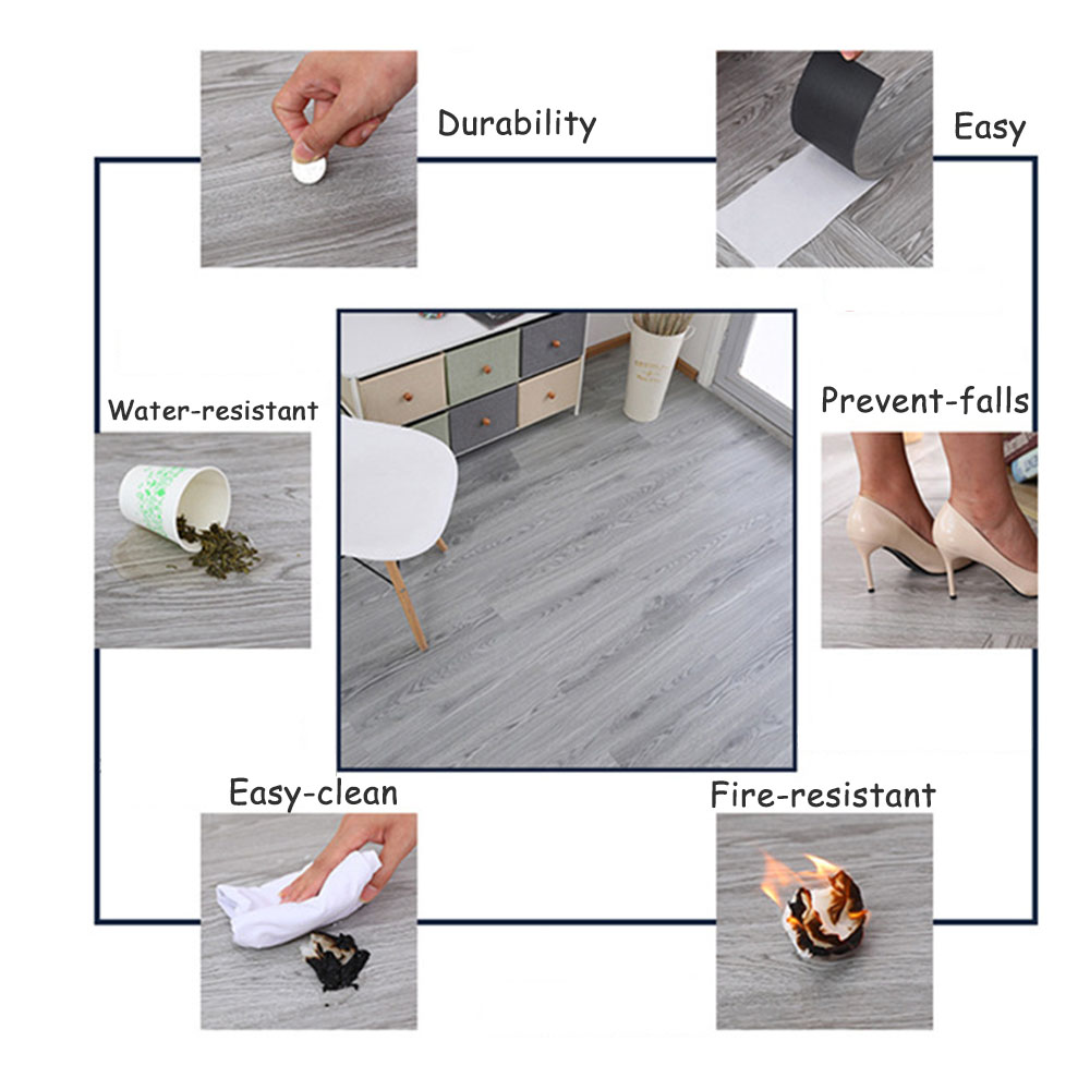 36PCS 5 PVC Floor Tile Stickers, 2.3mm Thickness, Self Adhesive Peel And Stick — image 12