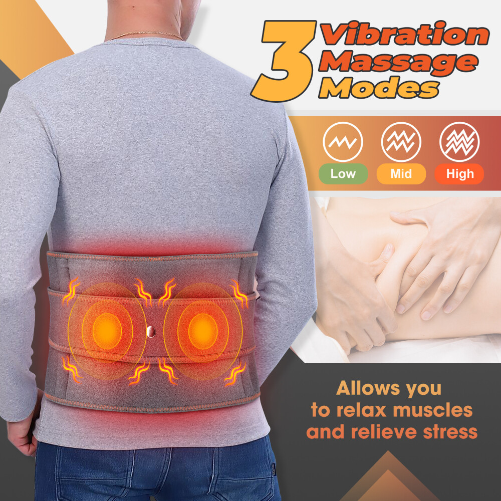 Electric Infrared Heated Waist Belt Vibration Massage For Lower Back Pain Relief — image 8
