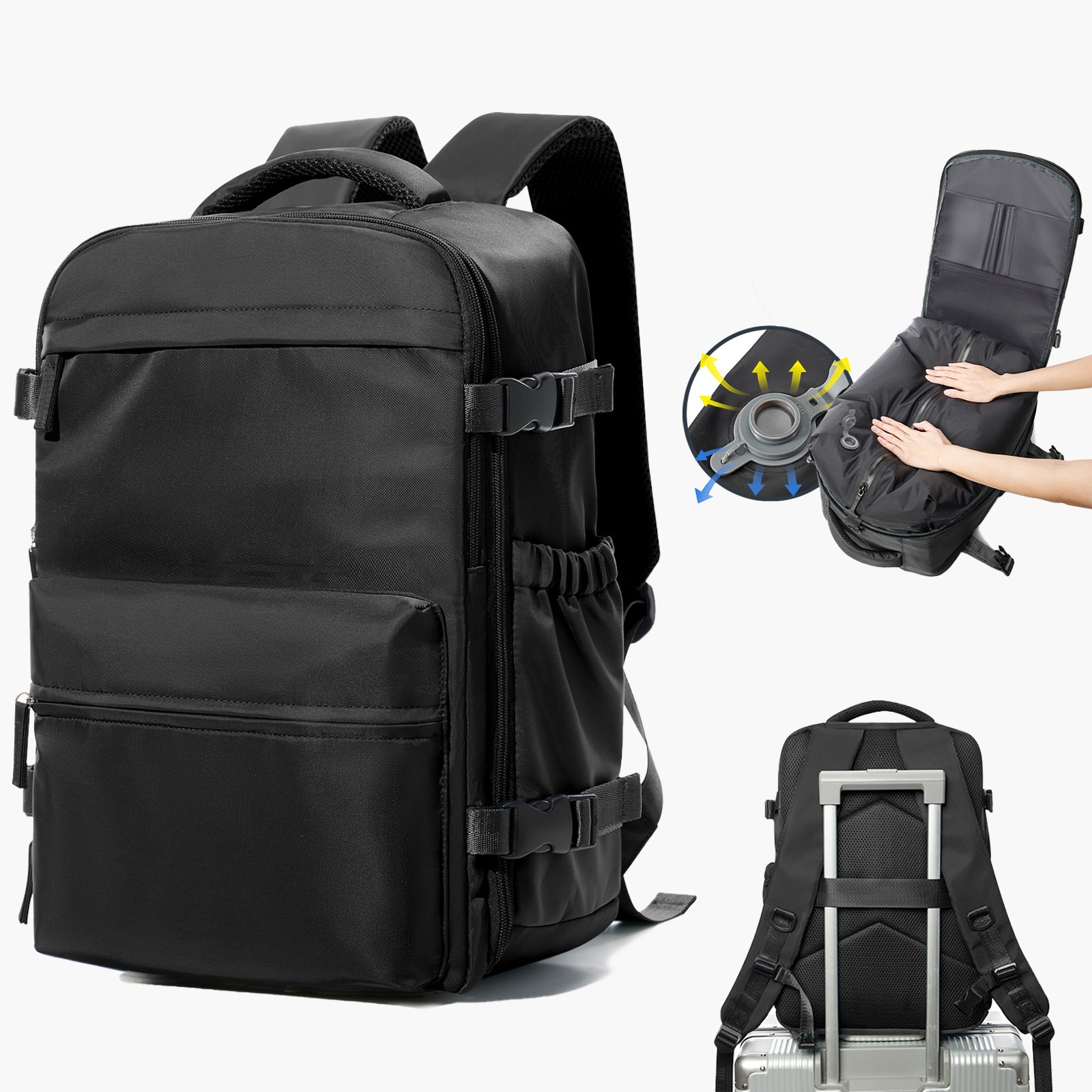 Vacuum Compression Travel Bag, Budget Airline Boarding Bag, 16 Inch Computer Storage, Large Capacity, Lightweight