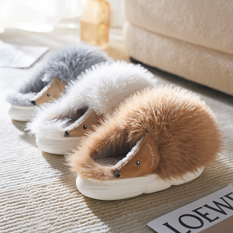 Title 5, Cute Little Hedgehog Cotton Slippers Female Aut...