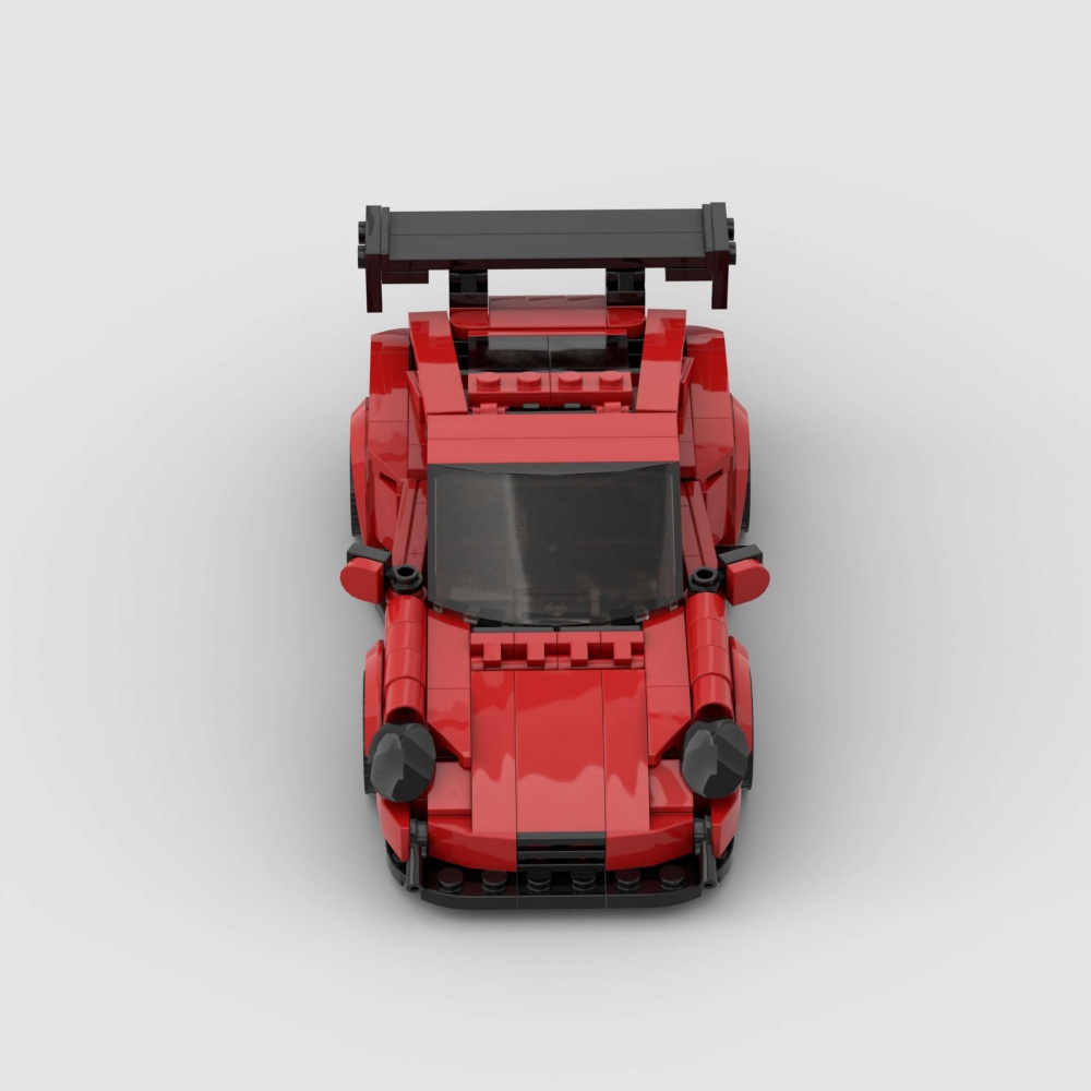 374PCS Red Sports Car MOC Building Blocks Porsche 911GT3 RS 6