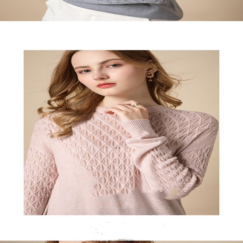 Title 9, Pure Color Hollow Knitted Sweater Women Half Hi...